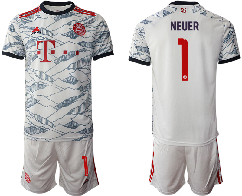 Men 2021-2022 Club Bayern Munich away white #1 Soccer Jersey->bayern munich jersey->Soccer Club Jersey